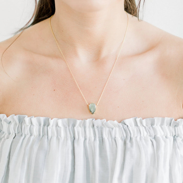 Blake Teardrop Necklace | Labradorite