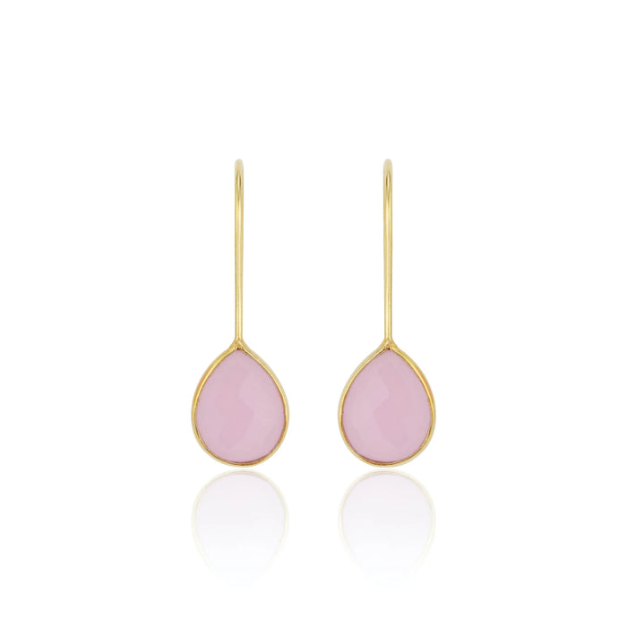 Milan Drop Earrings | Pink Chalcedony