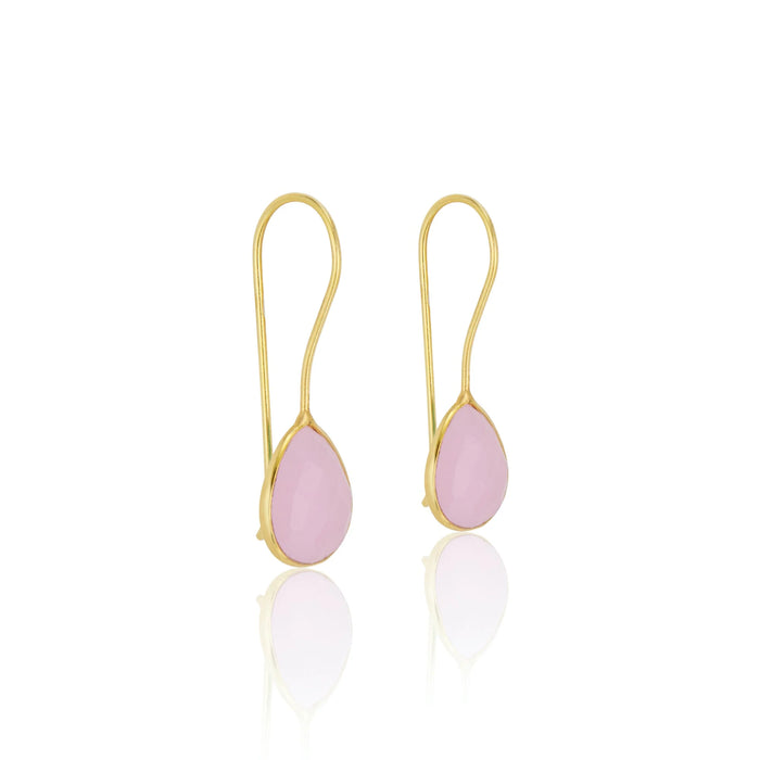 Milan Drop Earrings | Pink Chalcedony