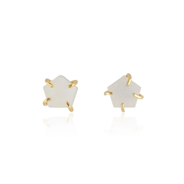 Atlas Studs | White Druzy