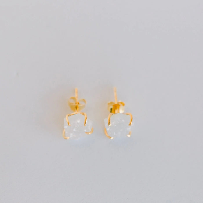 Atlas Studs | White Druzy