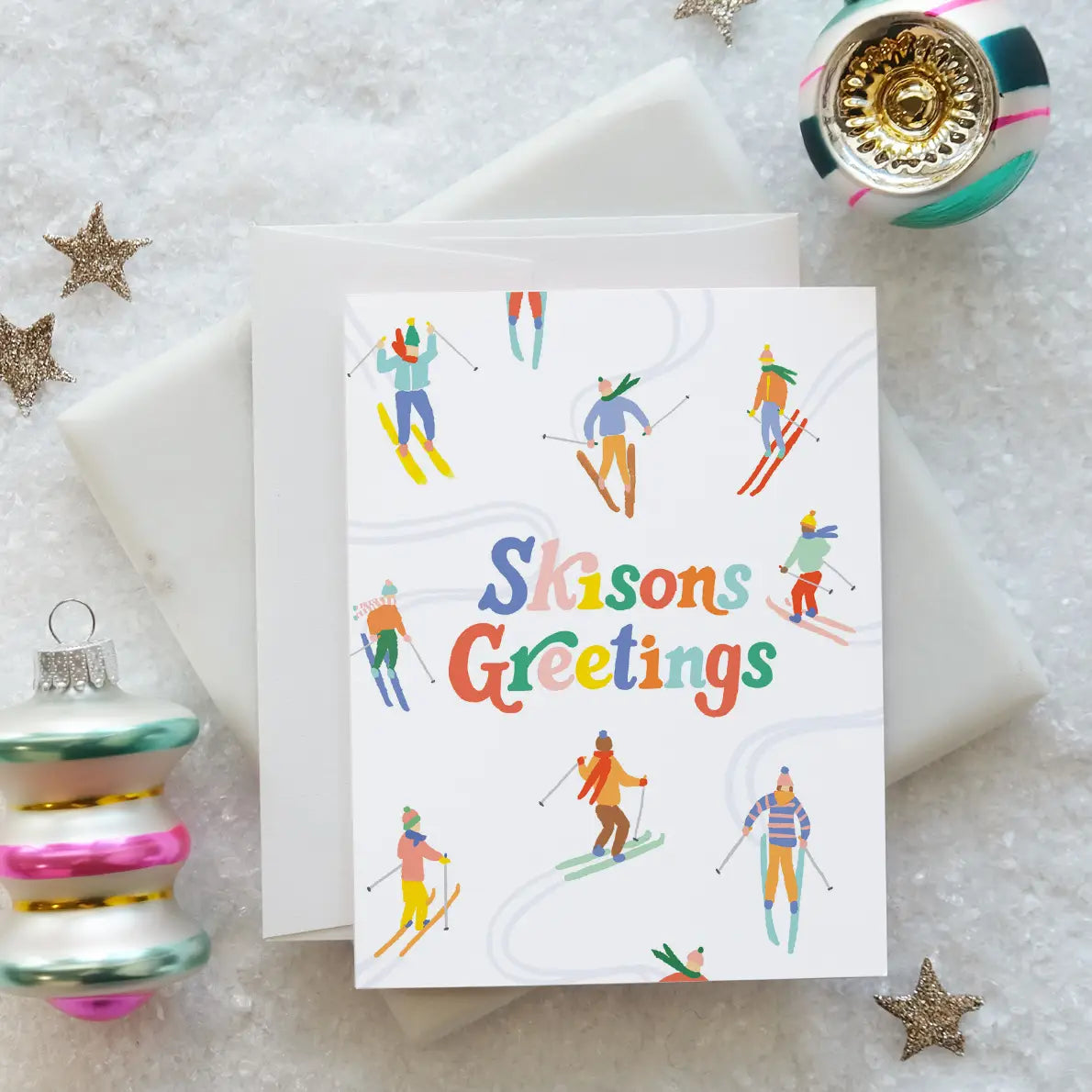 Skisons Greeting Holiday Card by Harbour Thread