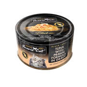 Fussie Cat Premium Black Label Tuna w/Prawns in Gravy 2.82oz by Pet Food Warehouse