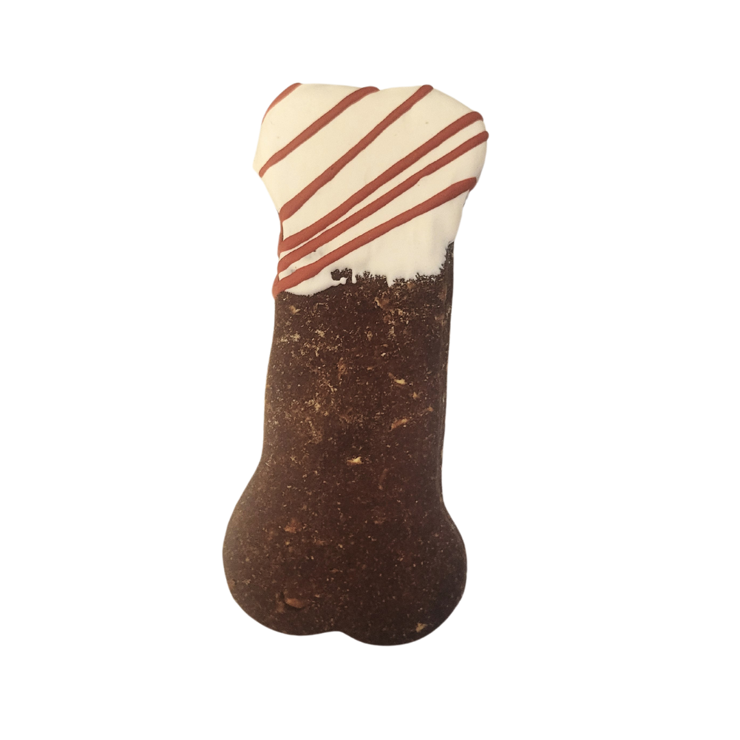 Andy's Dandys Dog Treat Decorated Holiday Bone White w/ Stripes by Pet Food Warehouse