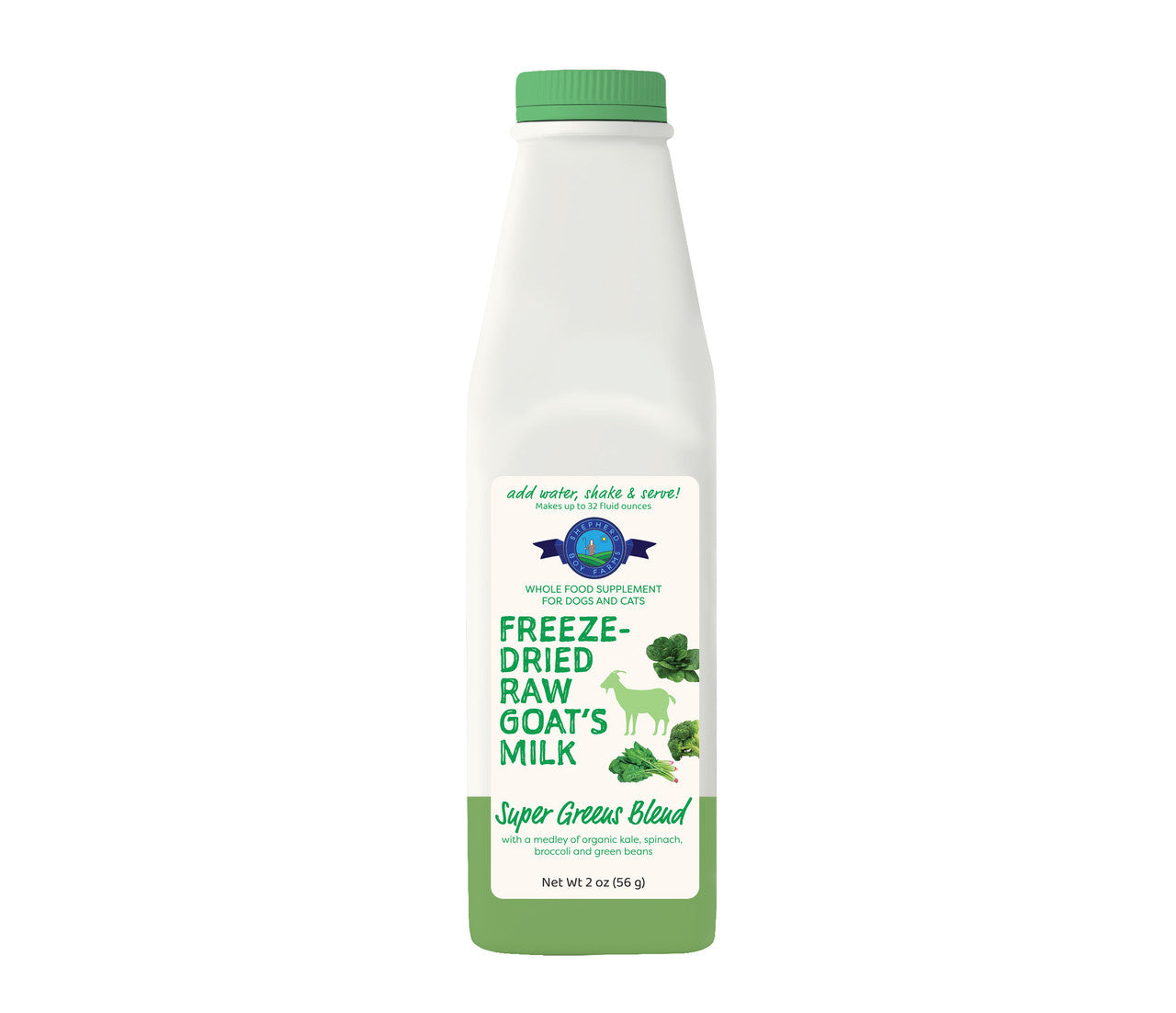 Shepherd Boy Farm Freeze-Dried Raw Goat Milk Super Green 16oz by Pet Food Warehouse