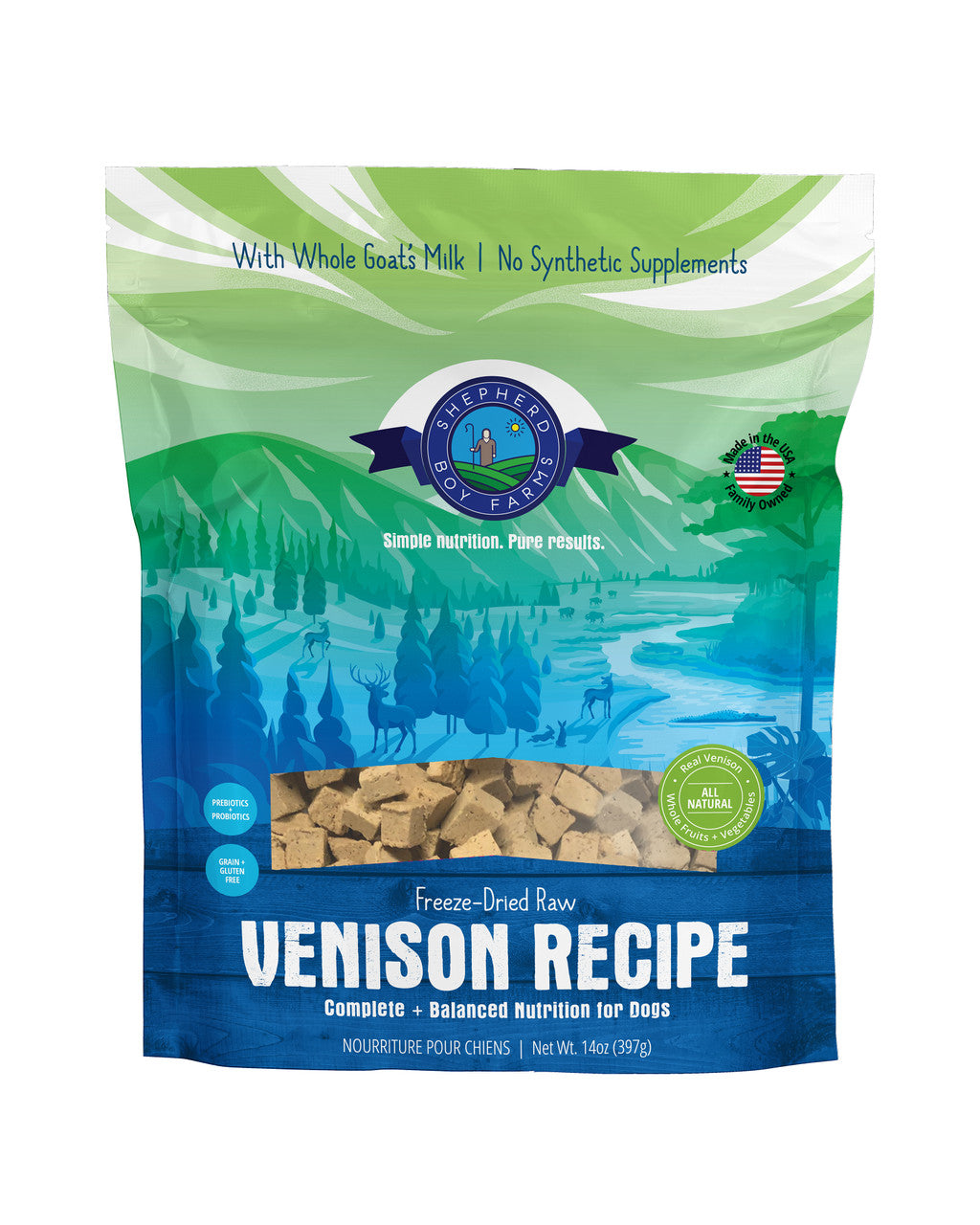 Shepherd Boy Farm Freeze-Dried Venison Recipe 14oz by Pet Food Warehouse
