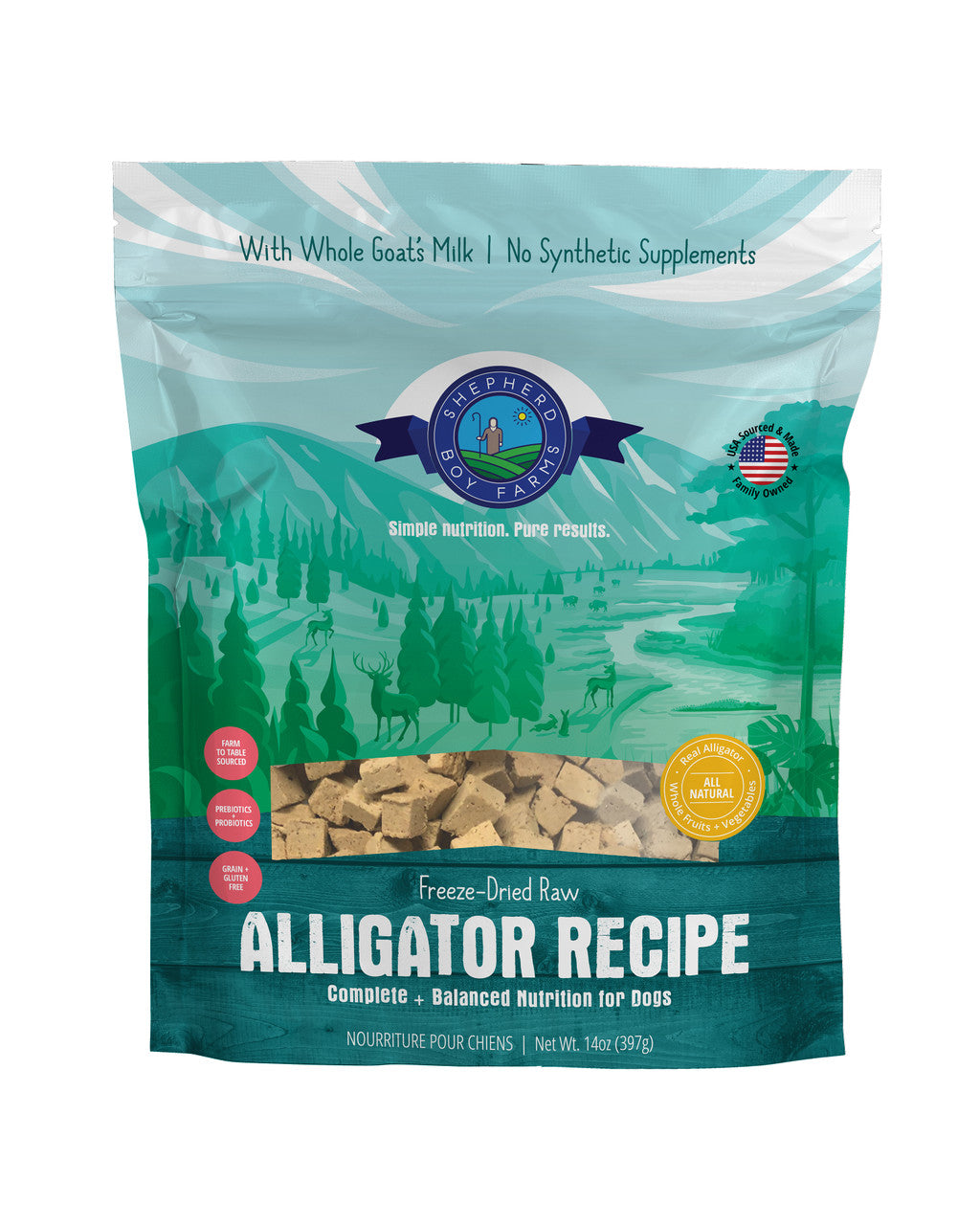 Shepherd Boy Farm Freeze-Dried Alligator Recipe 14oz by Pet Food Warehouse