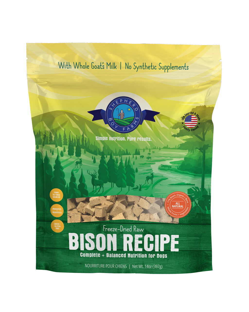 Shepherd Boy Farm Freeze-Dried Bison Recipe 14oz by Pet Food Warehouse