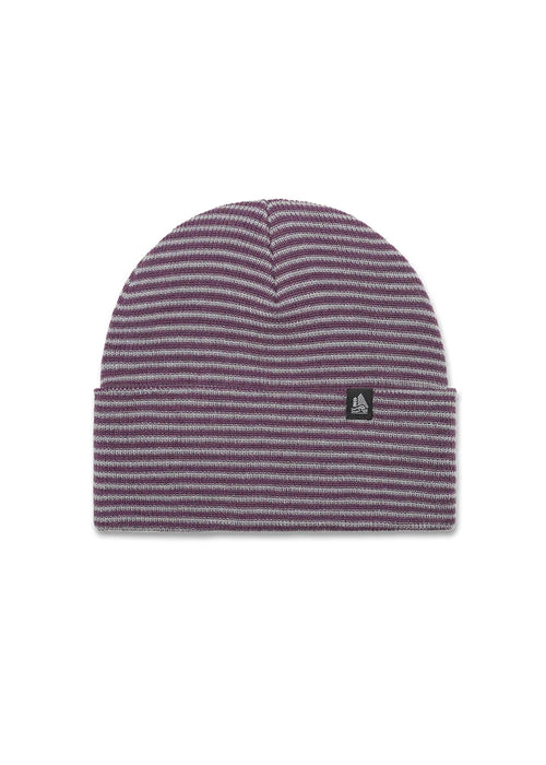 Wool Striped Ribbed Cuffed Beanie