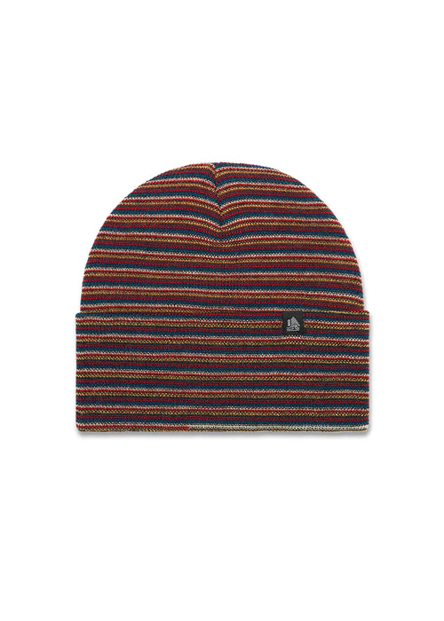 Wool Striped Ribbed Cuffed Beanie