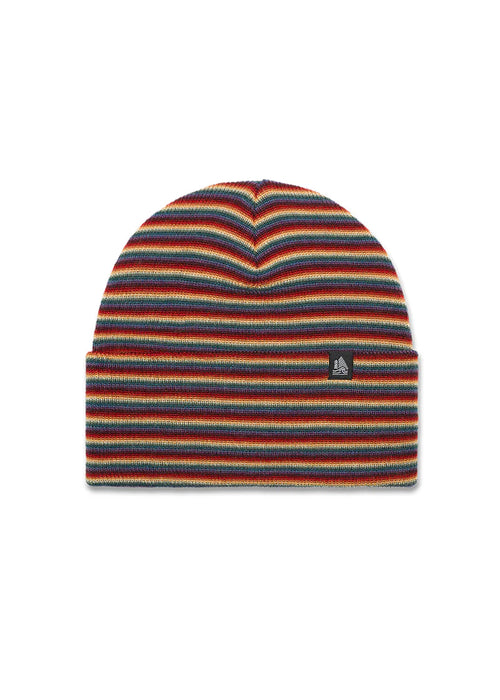 Wool Striped Ribbed Cuffed Beanie