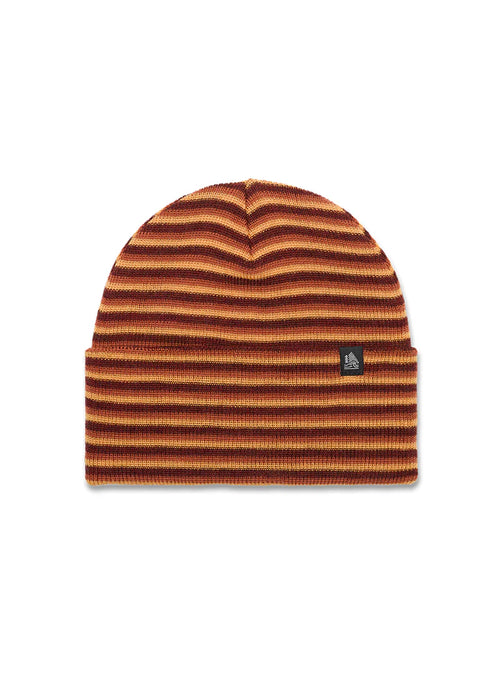 Wool Striped Ribbed Cuffed Beanie