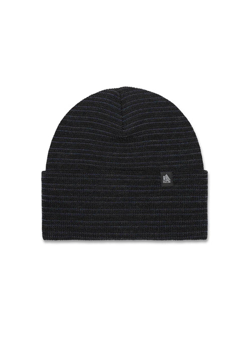 Wool Striped Ribbed Cuffed Beanie