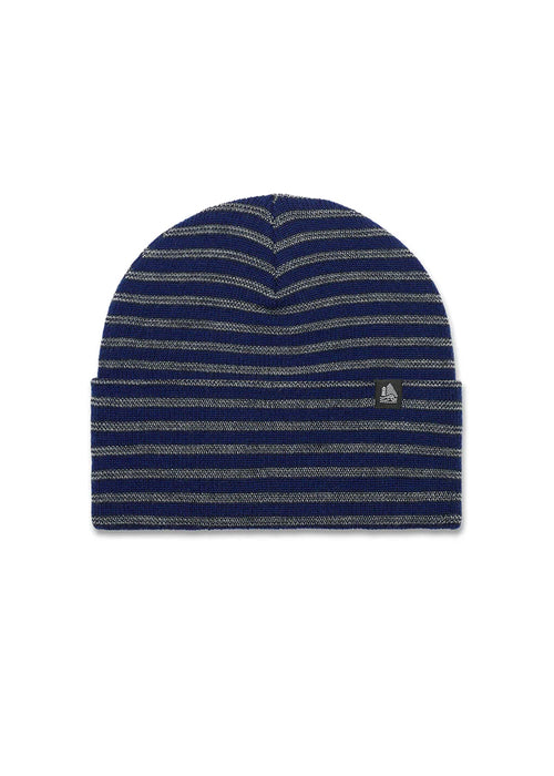 Wool Striped Ribbed Cuffed Beanie