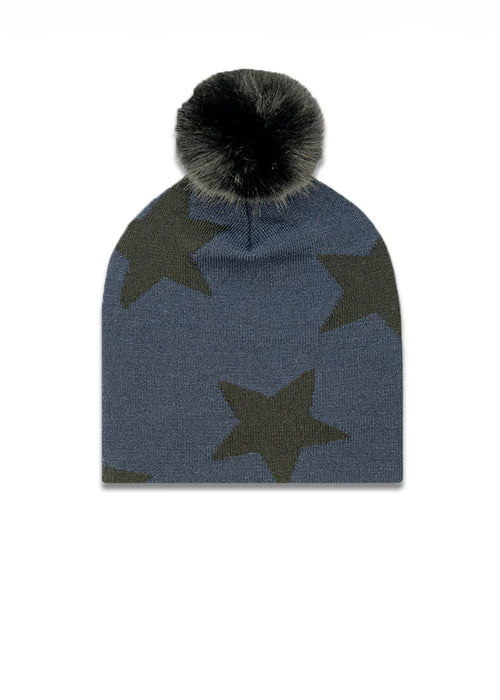 Star Midi Faux Fur Pom Beanie