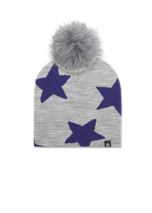 Star Midi Faux Fur Pom Beanie