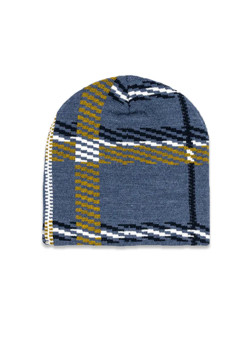 Plaid Midi Beanie