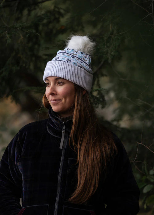 Sweater Cuffed Faux Fur Pom Beanie