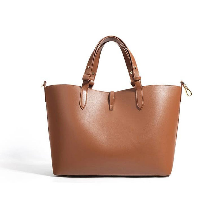 Suede and Leather Double-sided Tote Shoulder Bag