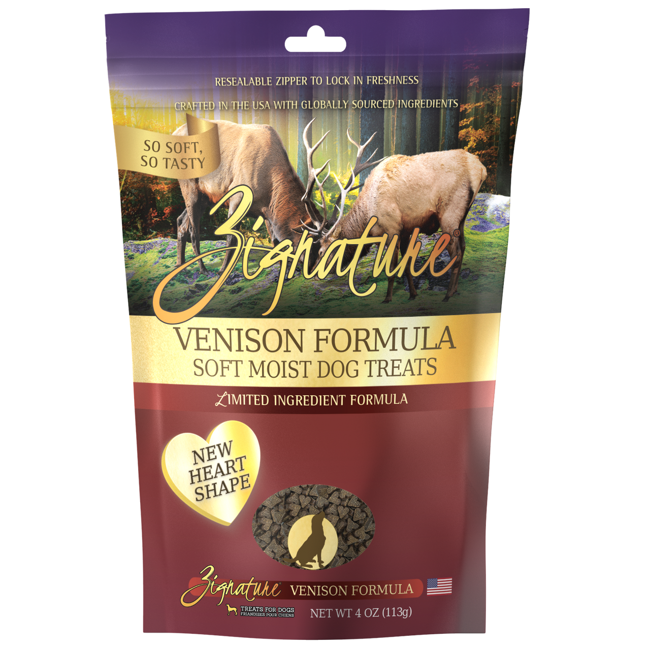Zignature Soft Moist Treats For Dog Venison 4oz- by Pet Food Warehouse