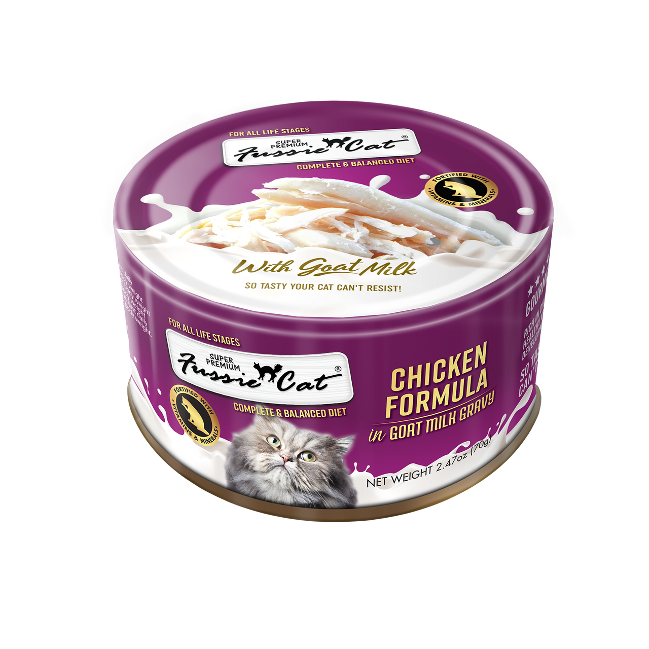 Fussie Cat Super Premium Chicken in Goats Milk 2.47oz by Pet Food Warehouse