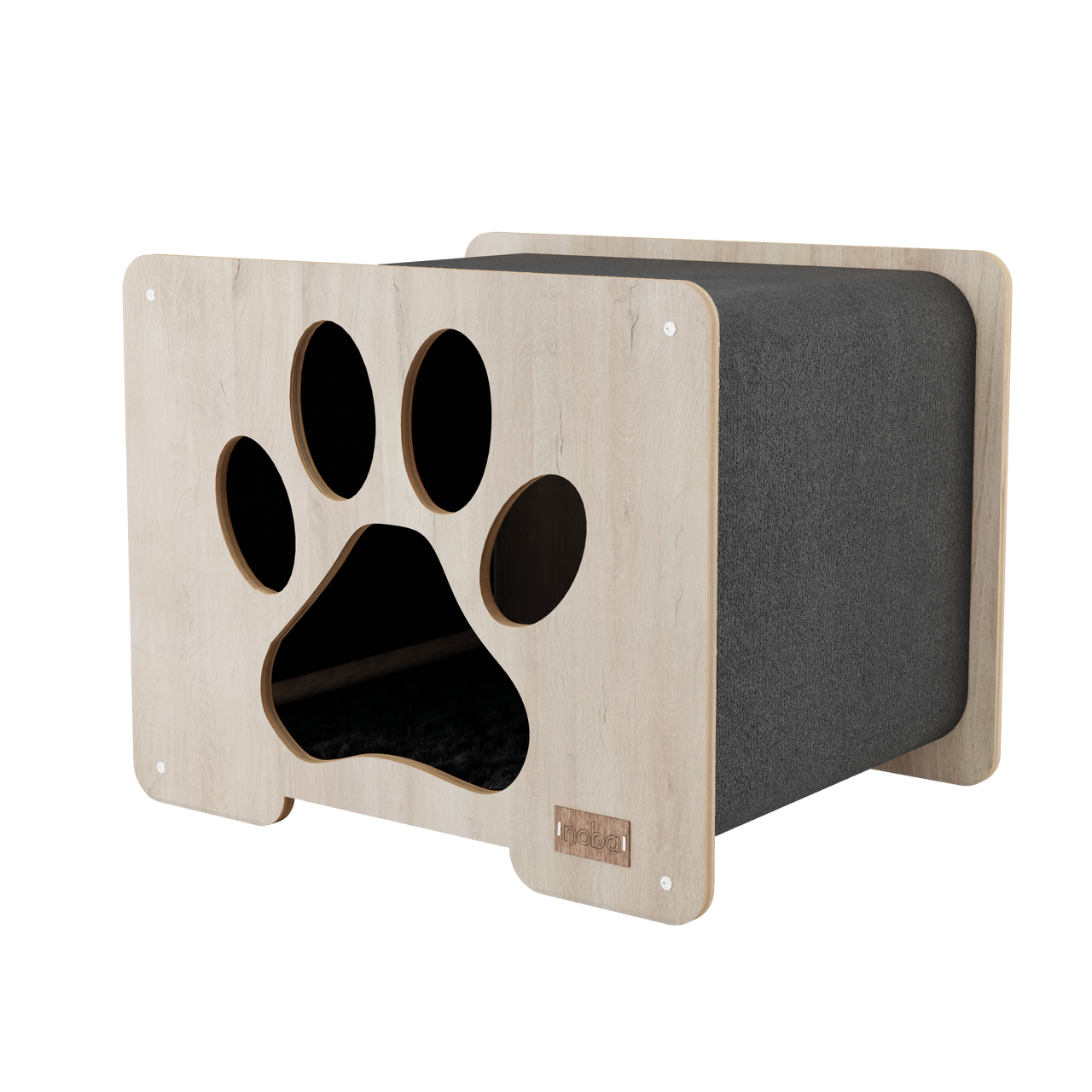 Noba Animal Co. Cat Paw Hut Hideout Gray by Pet Food Warehouse