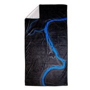 Wingo Microfiber Towel Kind Design River Topo by Pet Food Warehouse