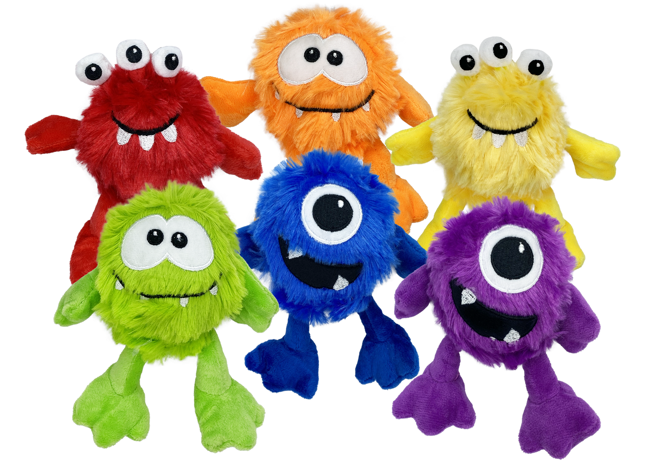Multipet Dog Toy Minipet Plush Monsters Assorted 5" by Pet Food Warehouse