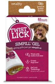Vetality Twist & Lick SimPill Peanut Butter by Pet Food Warehouse