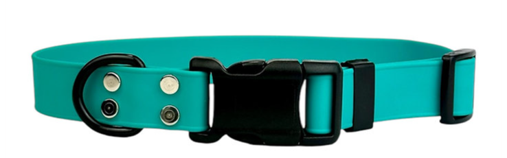 Waggle Woof & Wander Biothane Dog Adjustable Collar Teal 3/4 Small up to 15" by Pet Food Warehouse