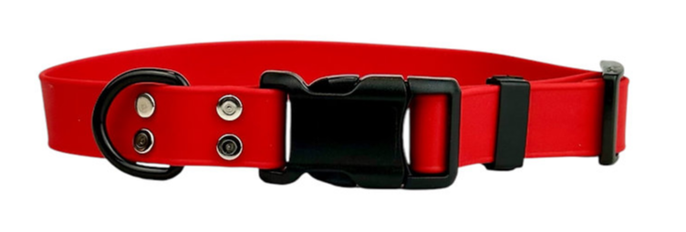 Waggle Woof & Wander Biothane Dog Adjustable Collar Red 3/4 Small up to 15" by Pet Food Warehouse