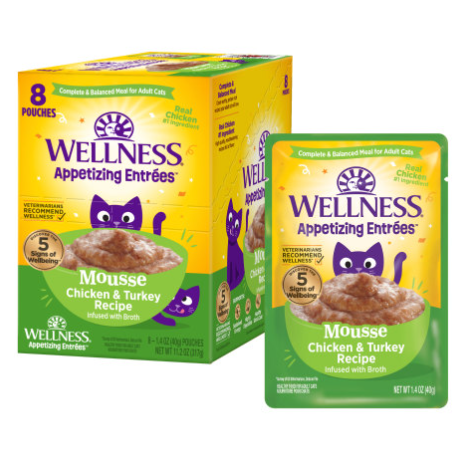 Wellness Appetizing Chicken & Turkey Mousse in Broth Canned Cat 1.4oz by Pet Food Warehouse