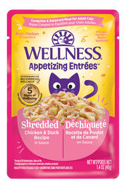 Wellness Appetizing Shredded Chicken & Duck in Sauce Canned Cat 1.4oz by Pet Food Warehouse