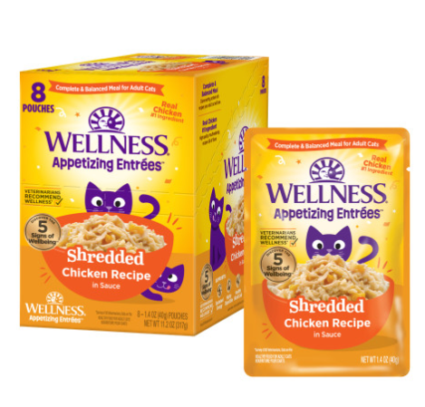 Wellness Appetizing Shredded Chicken in Sauce Canned Cat 1.4oz by Pet Food Warehouse