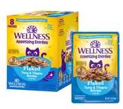 Wellness Appetizing Flaked Tuna & Tilapia in Broth Canned Cat 1.4oz by Pet Food Warehouse
