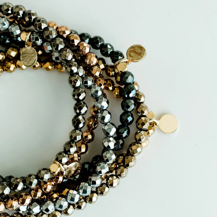 Mini Beaded Bracelet | Metallic