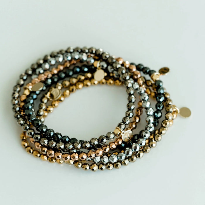 Mini Beaded Bracelet | Metallic