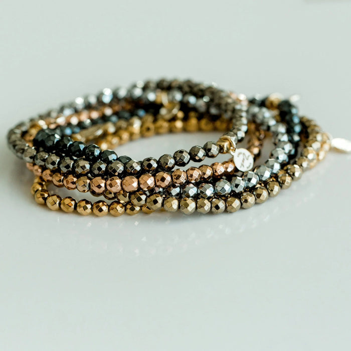 Mini Beaded Bracelet | Metallic