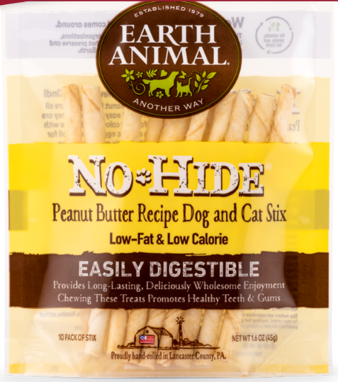 Earth Animal No Hide Twists Peanut Butter Small 10pk by Pet Food Warehouse