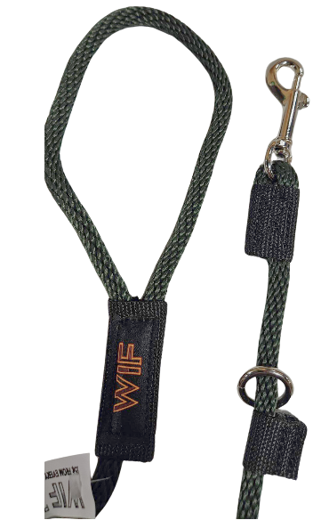 WIF Rope Leash Hunter Green 3/8" by Pet Food Warehouse