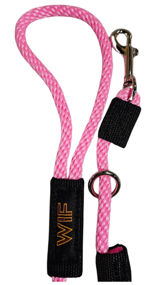 WIF Rope Leash Hot Pink 3/8" by Pet Food Warehouse