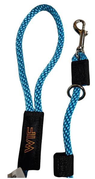 WIF Rope Leash Aqua 3/8" by Pet Food Warehouse