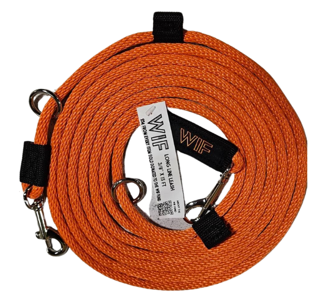WIF Soft Long Line Orange 15' by Pet Food Warehouse