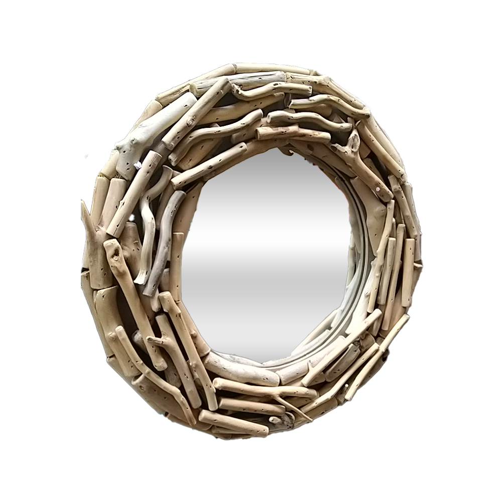 Mirror - Driftwood 19" Round by Homeportonline
