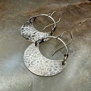 Silver Crescent Earrings by jenkahnjewelry
