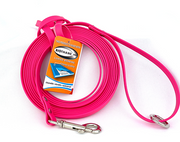 Waggle Woof & Wander Biothane Dog Long Line Hot Pink 15' by Pet Food Warehouse