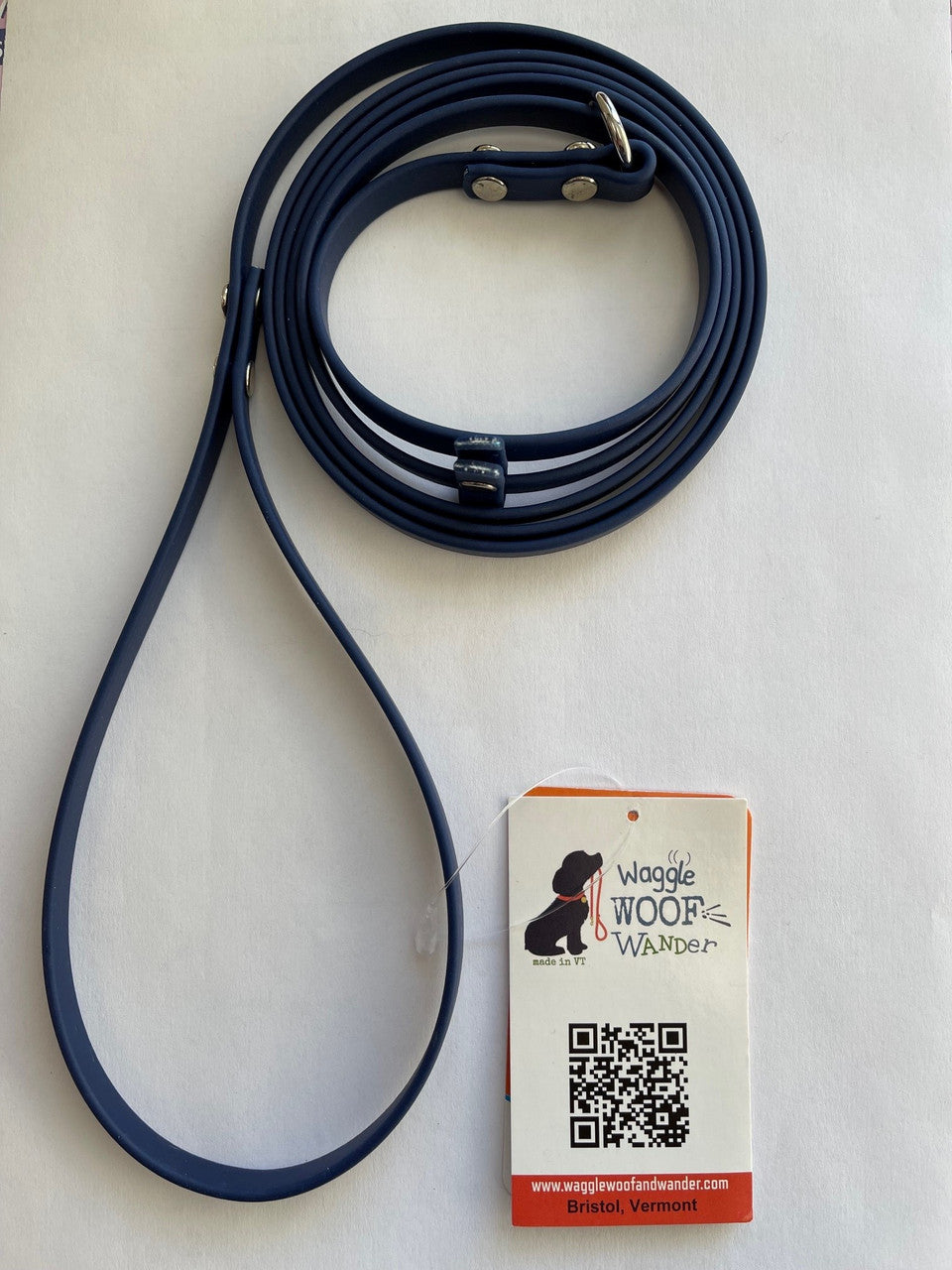 Waggle Woof & Wander Biothane Dog Slip Lead Deep Blue 3/8 6' by Pet Food Warehouse