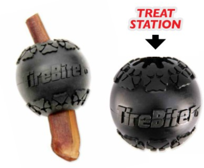 Mammoth 3" Tirebiter Ball w/Treat Station by Pet Food Warehouse