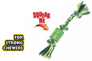 Mammoth Cloth Squeaky Rope TPR Small 10" by Pet Food Warehouse