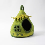 Cat Bed - Karma Cat Wool Fairy House Cave Green by Homeportonline